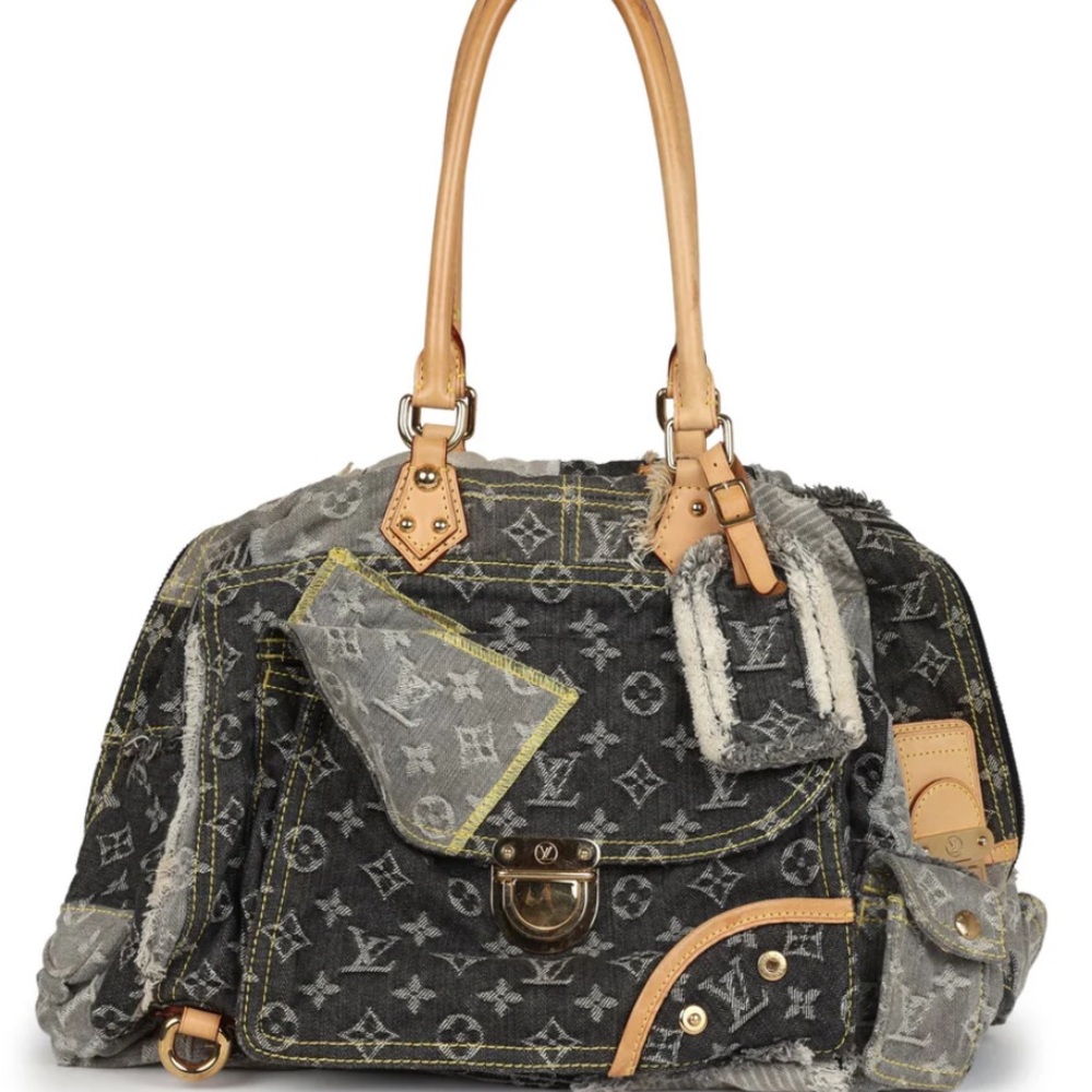 Louis Vuitton denim patchwork bowly - image 1